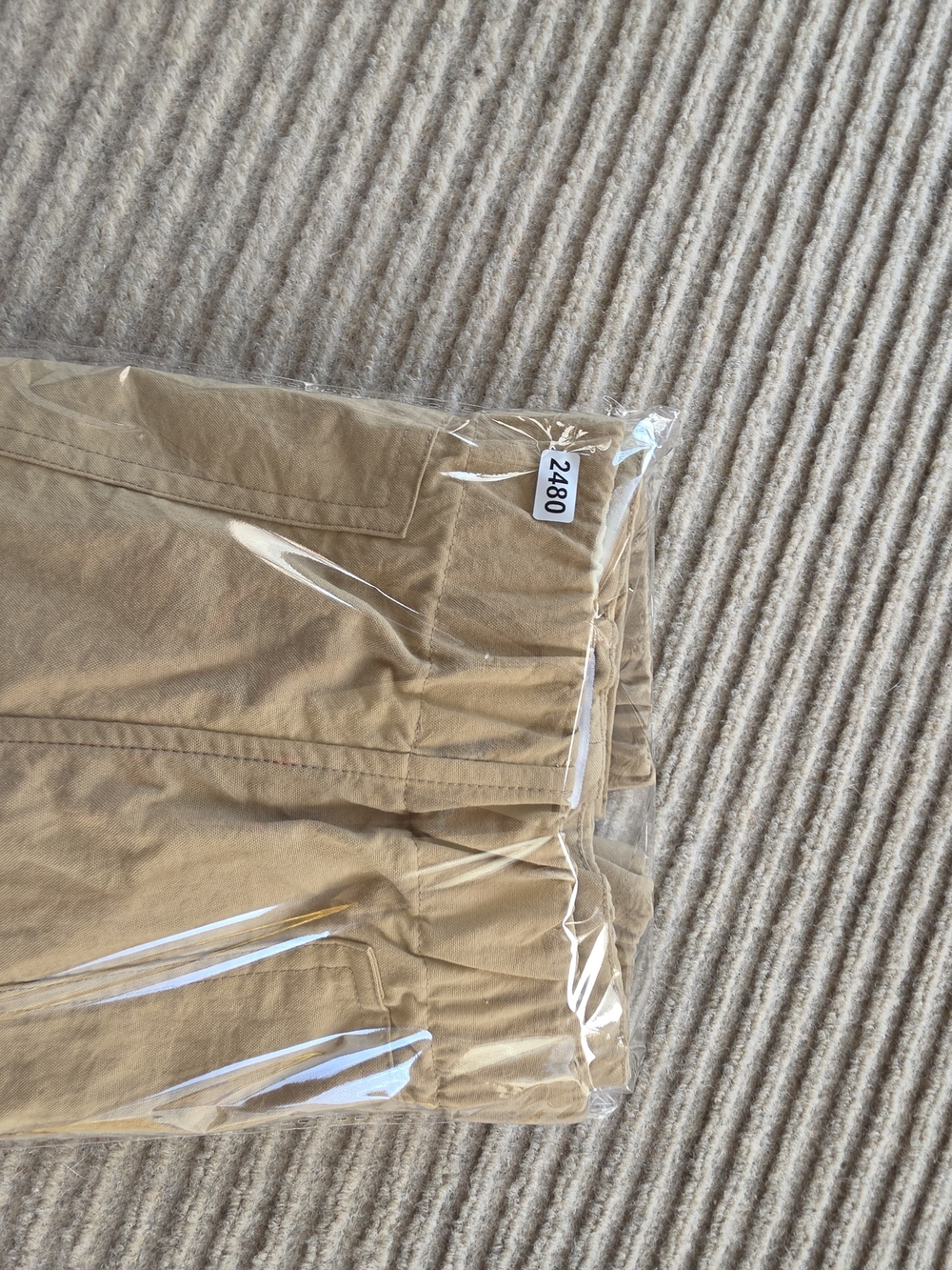 Fabiana Pigna Women's Tapered Cropped Pants Medium Tan Side Zip, Elastic Waist - Picture 9 of 9